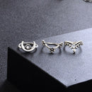 14 Pcs/ Set Bohemian Engraving Punk Moon Flower Leaves Water Drop Tarot Sym J9B3