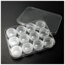 Plastic Box For Jewelry Beads Pills Storage & 12 Round Organizer Containers F3T6