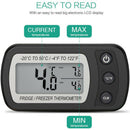 Refrigerator Thermometer (2 Packs), Hooked Waterproof Refrigerator Thermome