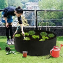 Fabric Raised Garden Bed Round Planting Container Grow Bags Breathable Felt