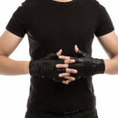 Men'S Outdoor Exercise Sport Mens Half Finger Leather Glove Leather Black C