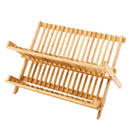 Wooden Dish Rack Plate Rack Collapsible Compact Wood Tableware Holder Rack