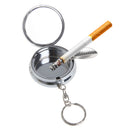 Mini Pocket Stainless Steel Round Cigarette Ashtray With Keychain Keyring