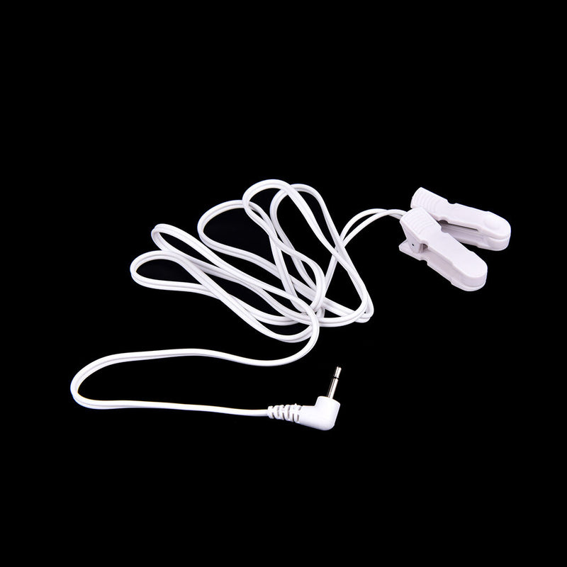 Electrode Lead Wires with 2 Ear Clips for Tens Machine Massager 2.5mm rsJCAU Gn