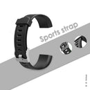 Silicone Sport Wrist Strap Watch Band for ID115Plus HR Smartwatch (Black) A