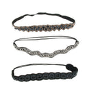 3x 1920s Rhinestone Beaded Headband Hair Piece Wedding Party Hair Decor