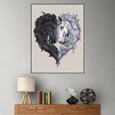 DIY 5D white black horse heart Diamond Painting Embroidery Cross Stitch Decor LJ