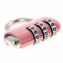 Luggage Box Resettable Combination Lock Padlock 3 Digit Number Pink F1Z1