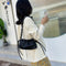 Candy Color Women Handbag Leather Elegant Chain Shoulder Tote Bag (Black)