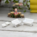 3Pcs Mini Bench Chairs Park Seat Garden Miniatures Micro Landscape DecoraSEAU