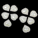 10pcs Embellishments to Stick Back Buttons Heart Shape Beige M6J2