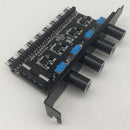 Pc 8 Channels Fan Hub 4 Knob Cooling Fan Speed Controller For Cpu Case Hdd
