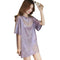 Fashion Women Bling Solid Short Sleeve Loose T-Shirts Long Tops (Purple L)