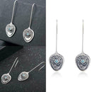 Women's Delicate Sapphire Dangle Drop Ear Hook Fashion Wedding Earrings Pre New