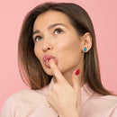 6 Pairs Retro Flower Leaf Stud Earrings Ethnic Turquoise Statement Jewelry Gift