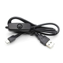 USB to Micro USB Charger Power Cable with On/Off Switch for Raspberry Pi