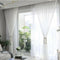 2pcs Patio Door White Chiffon Sheer Curtain Bedroom