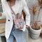 Mini Leather Shoulder Bag Women Graffiti Totes Messenger Handbag (Pink)