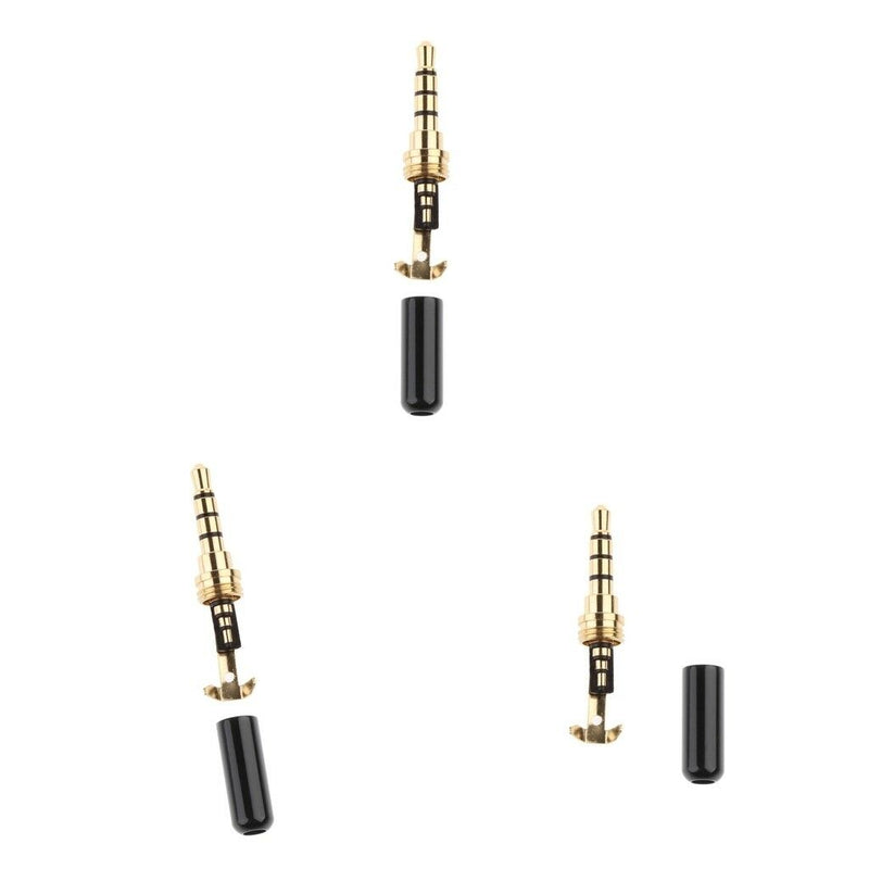 3x DIY 3.5mm Jack Port Male Head Converter Headset Replacement for Headphone