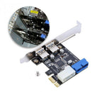 Usb 3.0 Pci-E Expansion Card Adapter External 2 Port Usb3.0 Hub Internal 19 L5N1