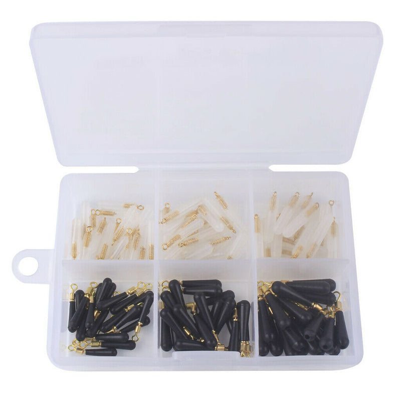 120pcs/set Black/White Fishing Gear Rotating Silicone Fishing Floating Float