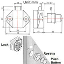 Diameter 20mmRV Plastic Push Lock for Knob Caravan  Motor Home Cupboar P01-PN