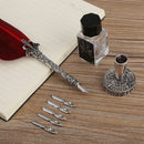 1Set English Calligraphy Feather Dip Pen Writing Ink Set Stationery Gift Bo