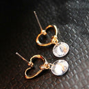 1Pair Women Eardrop Fashion Heart Shaped Zircon Earrings Crystal Stud Beauty