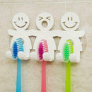 Smile Face Toothbrush Holder 5 Suction Cups Wall Tooth Tool Holders Sticky W0H2