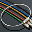 Lot 5pcs Stainless Steel Keychain Cable Wire Key Chain Rings Twist Screw Locking
