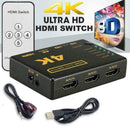 5 Ports HDMI 4K Switcher Selector Splitter Hub iR Remote For HDTV 3840p New