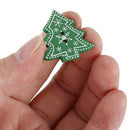 25pcs Christmas tree Shape Decor Embellishment Wooden Buttons With Two HolesF8N3