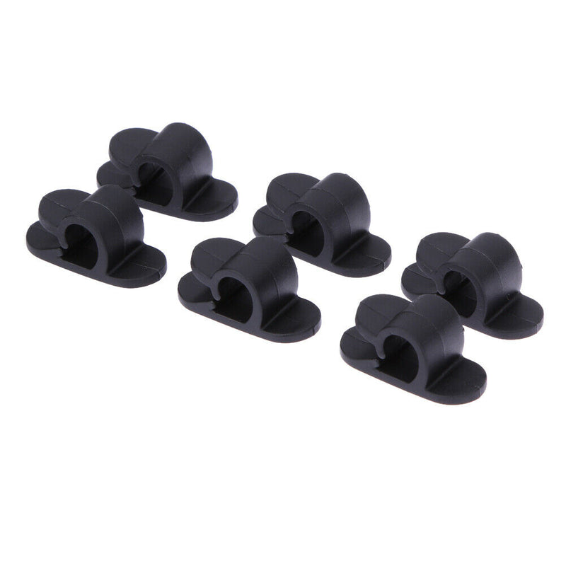 10Pcs Cable Cord Wire Line Organizer Plastic Clips Ties Fixer Holder Black