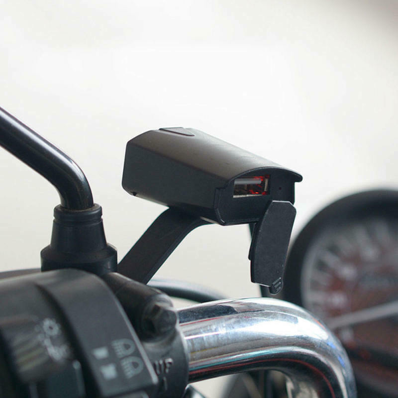 2PCS Motorcycle Rearview Mirror Waterproof Mobile Phone Charger USB Ind NGG