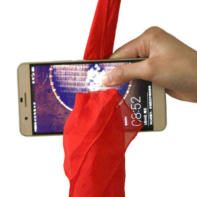 1pc Red Silk Thru Phone by Jeimin Lee Close-Up Street Magic Trick Show Prop Tool