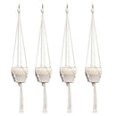 4 Pcs Macrame Plant Hanger Set Hanging Planter Handmade Cotton Rope For Ind W4N6
