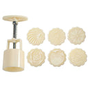 Ice Mooncake Mold Flowers Print Hand Press Cake Decor Festival Baking Tool