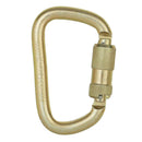 45KN Carabiner Clip Hook Steel D-Ring Screw Lock Rock Climbing Golden