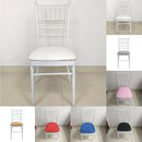 4Pcs Square Round Stretch Dining Wedding Chair Seat Cover for 35-50cm White