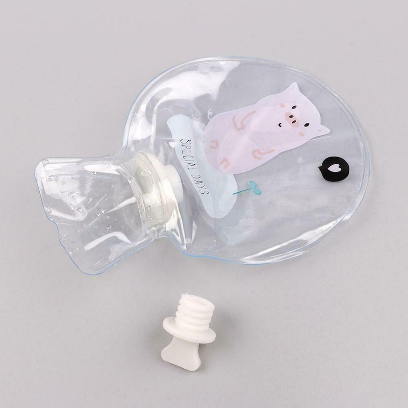 Cartoon Hot Water Bottle Cute Hand Warmer Water Injection Storage Bag (Pig)
