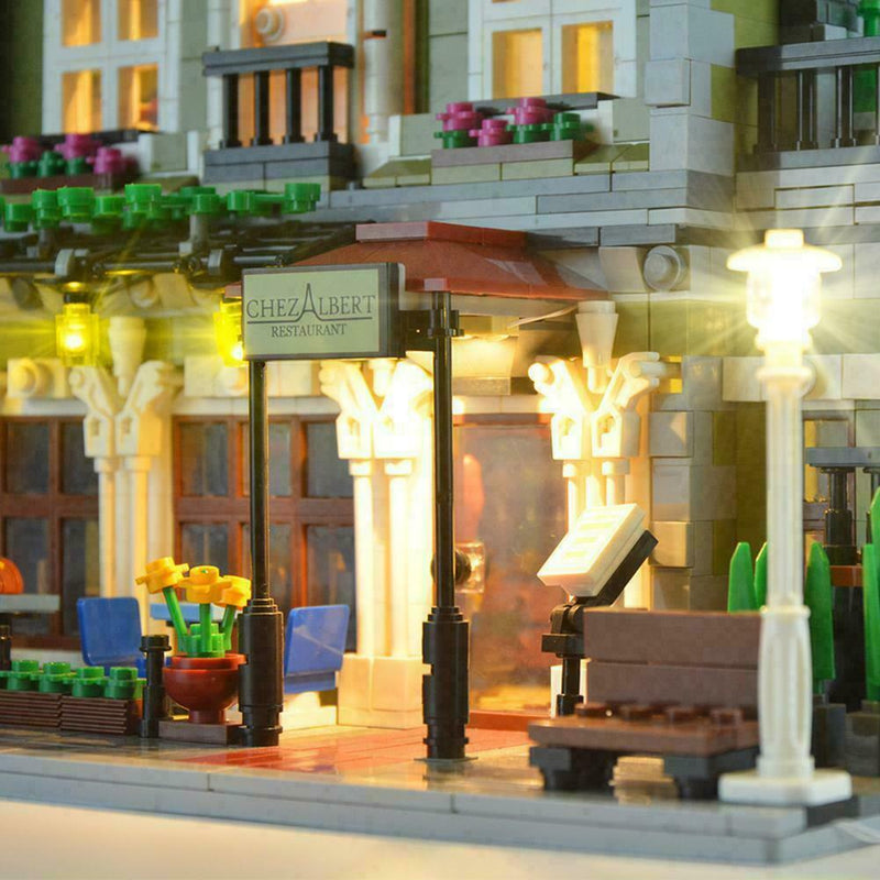 LED Light Up Kit For LEGO Restaurant House Expert Street set City Durable Favor