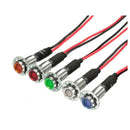 5 x 8mm 12V LED Pilot Dash Panel Indicator Light Lamp Blue Green Amber Red