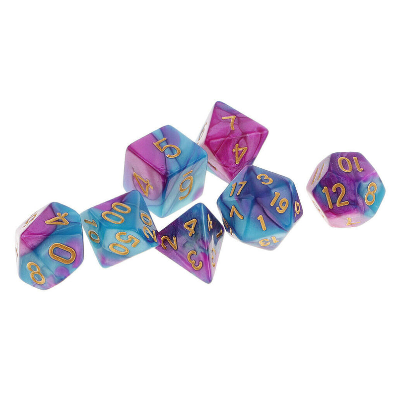 7pcs Acrylic Polyhedral Dice for  D&D RPG MTG Party Table Game
