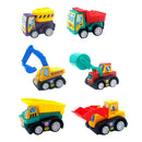 6pcs/Set Mini Cartoon Cars Models Pull Back Engineering Truck Toys Kid Gift