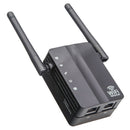 Wireless WiFi Repeater 300Mbps Dual Antenna WiFi Range Extender (US Black)