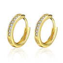 Round Crystal Heart Hoop Ear Stud Earrings 2 Pairs Women Wedding Bridal DIQ