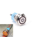 16mm 12V Red LED Power Push Button Switch Aluminum Metal Latching Waterproof  FT