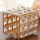 Crystal Makeup Brush Storage Bucket Eyebrow Pencil Comb Finishing Square Bo