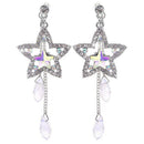 Star Crystal Rhinestone Ear Studs Drop Dangle Earrings Wedding Jewelry Gifts  Cy
