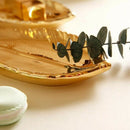 Fine trendy Jewelry plate storage tray ceramic key plate electroplating gol P1E5